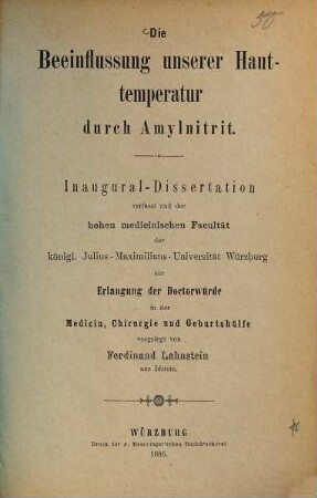 Die Beeinflussung unserer Hauttemperatur durch Amylnitrit