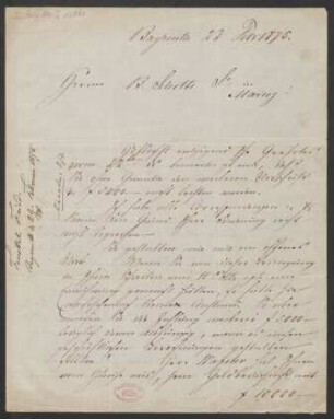 Brief an B. Schott's Söhne : 23.02.1875
