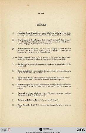 Sièges (Nr. 76-90)