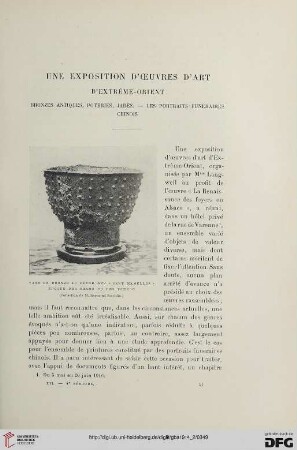 4. Pér. 12.1914-1916: Une exposition d'œuvres d'art d'Extrême-Orient : bronzes antiques, poteries, jades ; les portraits funeraires chinois