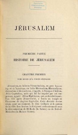 Jérusalem : son histoire, sa description, ses établissements religieux