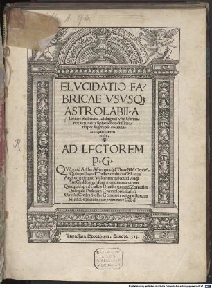 Elvcidatio Fabricae Vsvsq[ue] Astrolabii