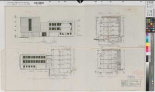 Münster (Münster) Behördenhaus Alter Steinweg Entwurf Seitenansichten, Schnitte 1956 1 : 100 58 x 96 Pause Staatsneubauleitung Münster Regierung Münster Nr. 34081