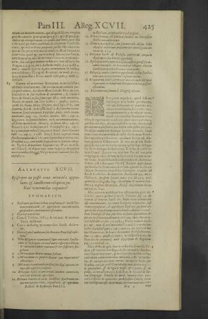 Allegatio XCVII. - CII.