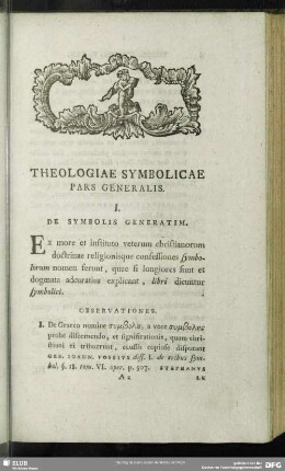 Theologiae Symbolicae Pars Generalis