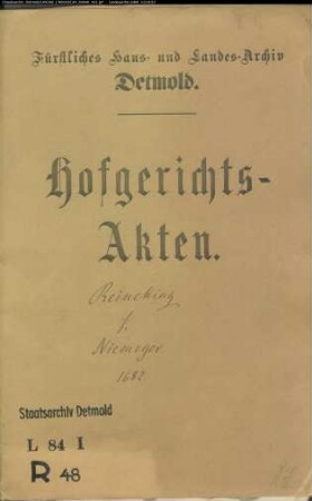 Reinking, Kord gegen Henrich Niemeyer in Orbke - Schuldforderung