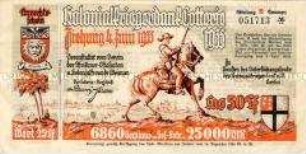 Anrechtsschein (Los) der "Kolonialkriegerdank-Lotterie"