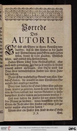 Vorrede des Autoris