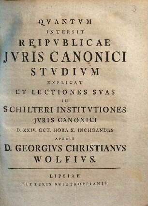 Quantum intersit reipublicae iuris canonici studium