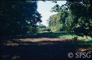 Potsdam, Park Sacrow, Sondierungsgrabung nach Wegeresten in der ehemaligen Kastanienallee in der Schlossachse.