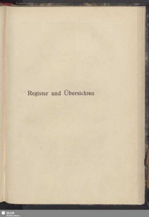 Register und Übersichten