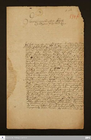 Brief von Johann Daniel Herrnschmidt an Georg August Samuel v. Nassau-Idstein.