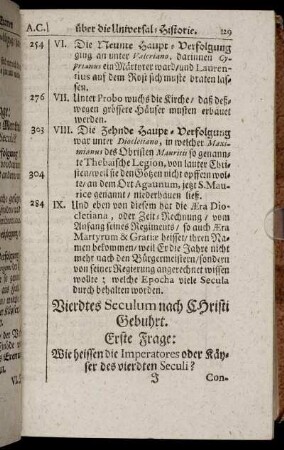 Vierdtes Seculum nach Christi Gebuhrt. - Sechstes Seculum nach Christi Gebuhrt.