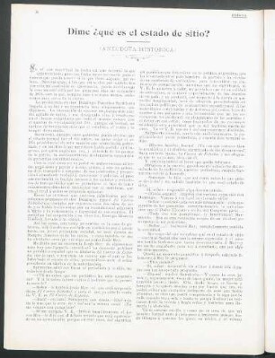 Dime ¿qué es el estado de sitio? : Anécdota histórica