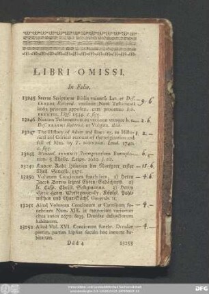[XXVI.] Libri Omissi.