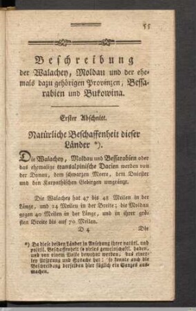 Erster Abschnitt. Natürliche Beschaffenheit dieser Länder.