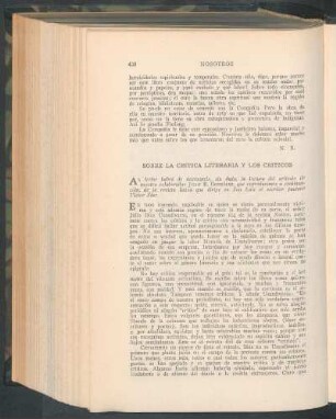 Sobre la crítica literaria y los críticos