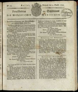 No. 73, Mittwoch den 9. Septbr. 1812