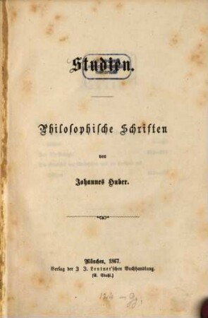 Studien : philosophische Schriften