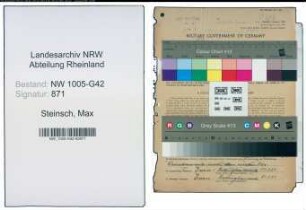 Entnazifizierung Max Steinsch , geb. 09.03.1893 (Schuhmacher)