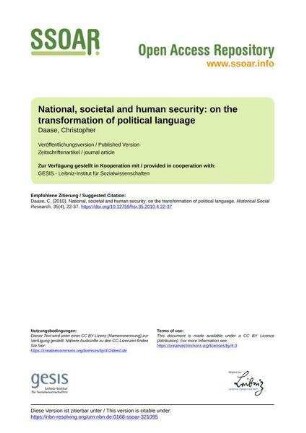 National, societal and human security: on the transformation of political language