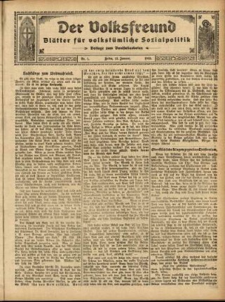 Ausgabe vom Sonntag, den 12. Januar 1913.