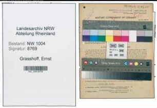 Entnazifizierung Ernst Grasshoff , geb. 15.10.1901 (Verlader)