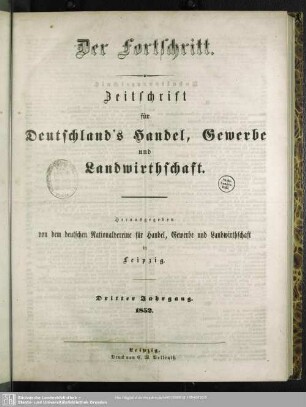 5.1854: Der Fortschritt : Zeitschrift für Handel, Gewerbe u. Landwirthschaft