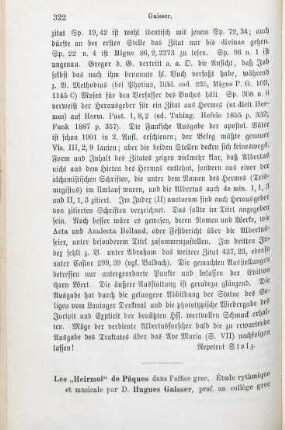 322-325 [Rezension] Gaïsser, Hugues, Les Heirmoi de Pâques dans l'Office grec