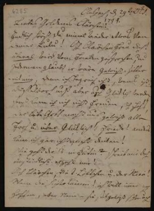 Brief von Luise Marie Anna Nicolovius an Clara von Clermont vom 29.10.1794