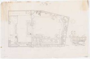 Garten Neubarth, Forst: Perspektivische Ansicht Pergola, Lageplan mit Gartenplan 1:100