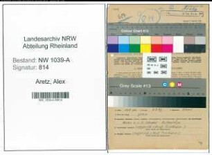 Entnazifizierung Alex Aretz , geb. 04.09.1903 (Malergeselle)