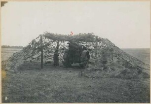 Foto eines getarnten Geschützstandes