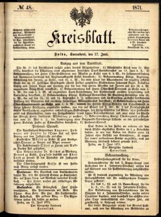 Ausgabe vom Samstag, den 17. Juni 1871.
