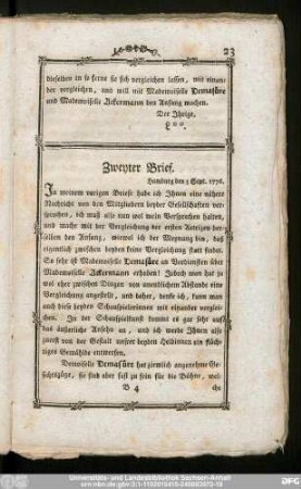 Zweyter Brief.