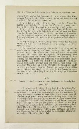§ 6. Bayern ein Kurfürstentum bis zum Aussterben der Ludwigischen Linie 1623-1777