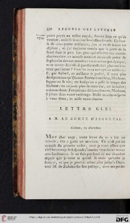 (Lettre CLXI - CLXX)