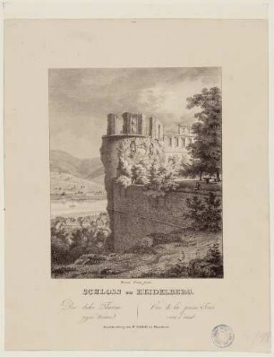 Heidelberger Schloss, der dicke Turm von Südwesten