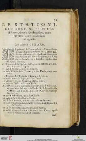 Le Stationi, che sono nelle Chiese di Roma