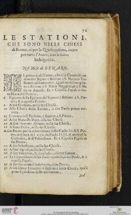 Le Stationi, che sono nelle Chiese di Roma
