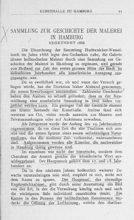 Sammlung zur Geschichte der Malerei in Hamburg begründet 1888