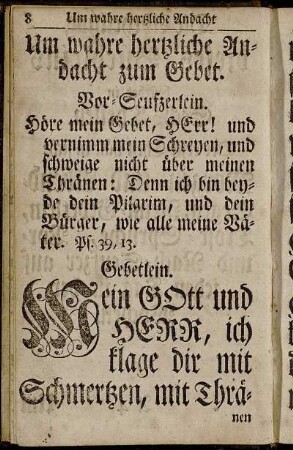Um wahre hertzliche Andacht zum Gebet