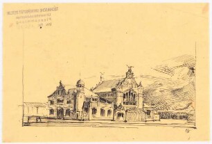 Bahnhof: Perspektivische Ansicht