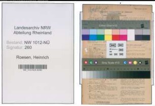 Entnazifizierung Heinrich Roesen , geb. 22.03.1896 (Friedhofswaerter)