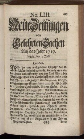 No. LIII. Leipzig, den 3. Julii. - No. LXI. Leipzig, den 31. Julius.