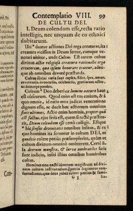 99-112, Contemplatio VIII. De Cultu Dei