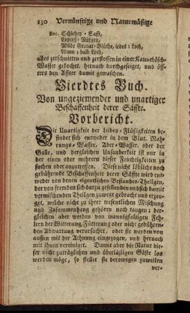 Vierdtes Buch. Von ungeziemender und unartiger Beschaffenheit derer Säffte.