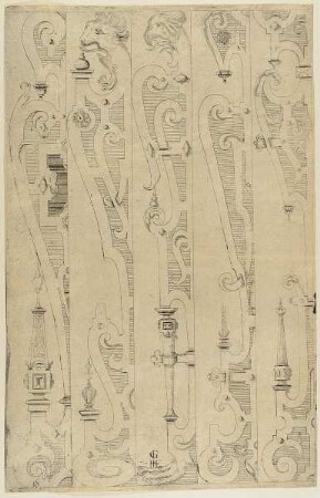 Säulen, Blatt 16 aus der Folge: "Schweyf Buoch. Coloniae : sumptibus ac formulis Iani Bussmacheri, anno salutis 1599"
