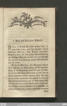 I. Von der heiligen Schrift.