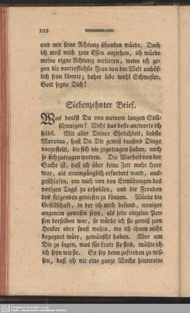 Siebenzehnter Brief